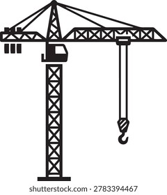 Mobile lattice boom crane heavy construction vehicle illustration