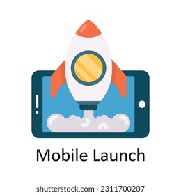 Mobile Launch Vector  Flat Icon Design illustration. Sports and games  Symbol on White background EPS 10 File