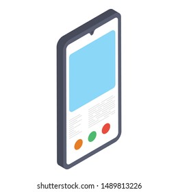 Mobile layout icon in isometric design.