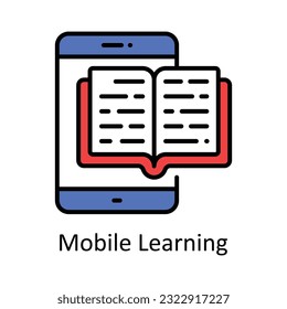 Mobile Learning Filled Outline Icon Design illustration. Online Steaming Symbol on White background EPS 10 File