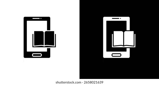Icono de aprendizaje móvil de un Vector de estilo plano