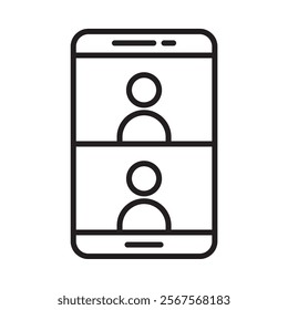 Mobile learning icon line vector design with trendy style