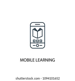 Mobile Learning icon. Simple element illustration. Mobile Learning symbol design from eLearning collection. Can be used in web and mobile.