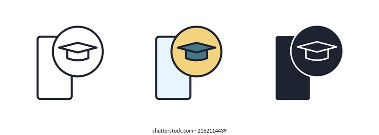 mobile learning icon symbol template for graphic and web design collection logo vector illustration