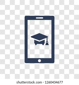 mobile learning icon. Trendy mobile learning logo concept on transparent background from E-learning and education collection