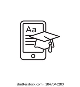 Mobile Learning icon in vector. Logotype