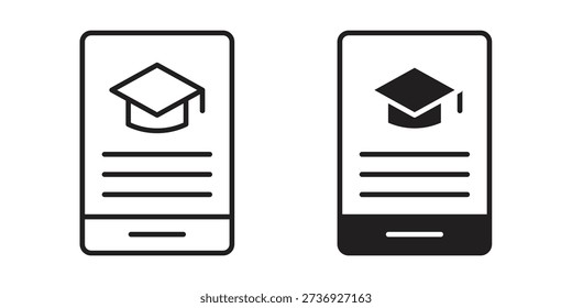 Mobile learning icons for web developers and designers,