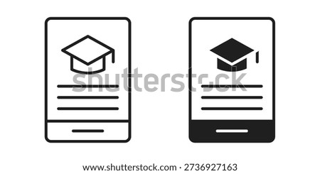 Mobile learning icons for web developers and designers,