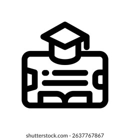 mobile learning line icon. Clean and minimalist vector icon for websites, mobile apps, presentations, and logos. Fully scalable and customizable for any project.