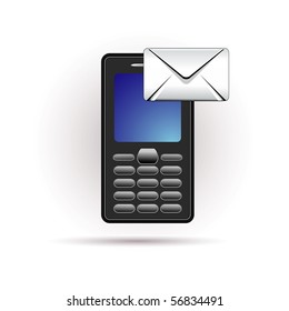 mobile and letter icon