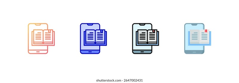 Mobile Library Icon set multiple style collection