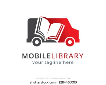 Mobile Library Logo Template Design Vector, Emblem, Concept Design, Creative Symbol, Icon