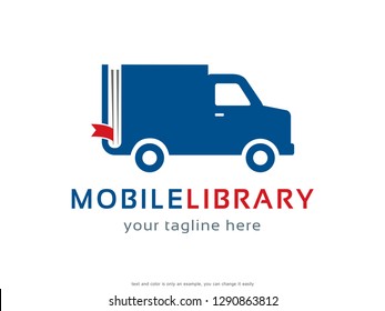 Mobile Library Logo Template Design Vector, Emblem, Concept Design, Creative Symbol, Icon