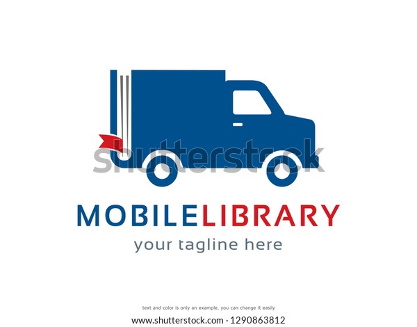 Mobile Library Logo Template Design\
Vector, Emblem, Concept Design, Creative Symbol,\
Icon