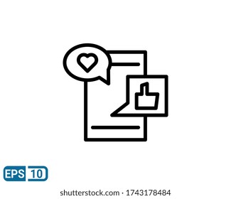 icono del tipo móvil del mensaje aislado en fondo blanco. ilustración vectorial en estilo de línea. EPS 10