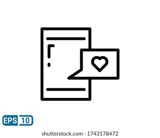 mobile like message icon in line style isolated on white background. EPS 10