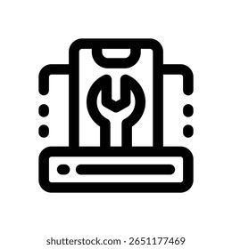 mobile line icon. Clean and minimalist vector icon for websites, mobile apps, presentations, and logos. Fully scalable and customizable for any project.