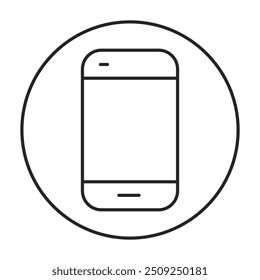 Mobile Line Icon. Contact Icon Editable Stroke Vector Illustration