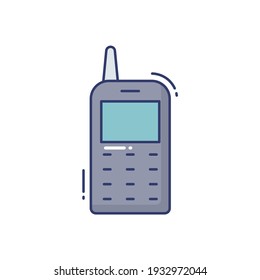 Mobile Line Icon Isolated On White Background