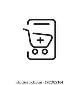 Mobile Line Icon. Web Symbol For Web And Apps. Sign Design In Outline Style. 