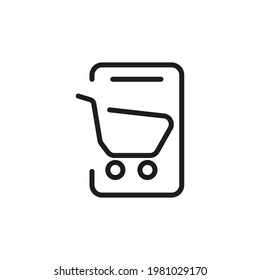 Mobile Line Icon. Web Symbol For Web And Apps. Sign Design In Outline Style. 