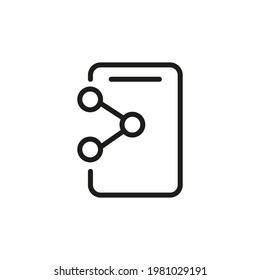 Symbol für mobile Linie. Web-Symbol für Web und Apps. Unterschreiben Sie Design im Rahmenstil. 