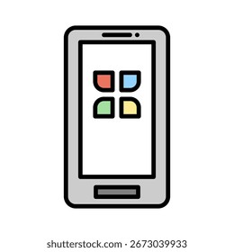Icono de color lineal móvil Ilustración vectorial