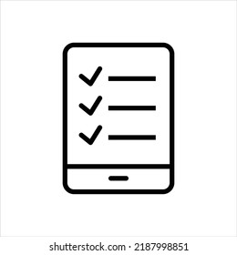 Mobile list icon vector graphic illustration