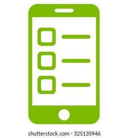 Mobile List vector icon. Style is flat symbol, eco green color, rounded angles, white background.