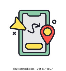 Mobile location icon vector illustration