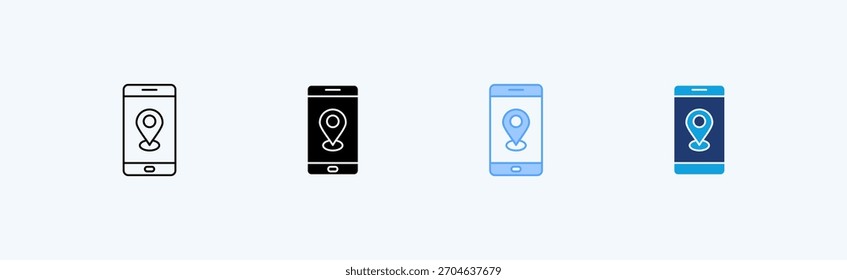 Vector de ilustración de icono múltiple de Locación móvil