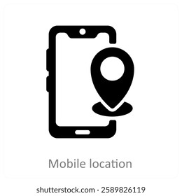 Mobile Location and navigation icon concept