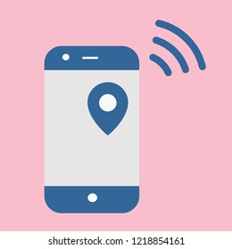 MOBILE LOCATION SIGNAL VECTOR ICON