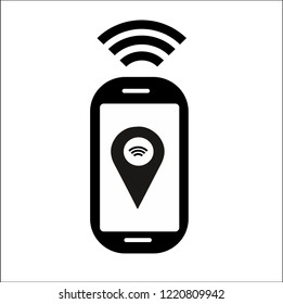 MOBILE LOCATION SIGNAL VECTOR ICON