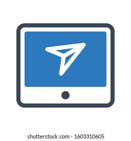 mobile location vector glyph color icon 