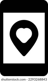 mobile location Vector illustration on a transparent background.Premium quality symbols.Glyphs vector icon for concept and graphic design.