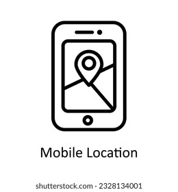 Mobile Location Vector    outline Icon Design illustration. Shipping and delivery Symbol on White background EPS 10 File