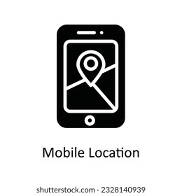 Mobile Location Vector    solid Icon Design illustration. Shipping and delivery Symbol on White background EPS 10 File
