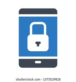 mobile lock glyph double color