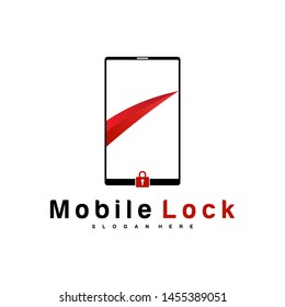 Mobile Lock Icon Logo Design Template