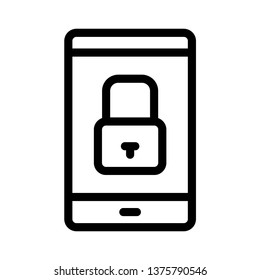 mobile lock line icon
