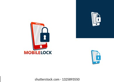 Mobile Lock Logo Template Design Vector, Emblem, Design Concept, Creative Symbol, Icon
