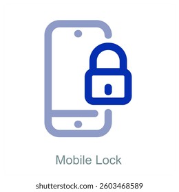 Mobile Lock and phone icon concept