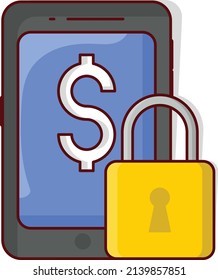 mobile lock Vector illustration on a transparent background.Premium quality symmbols. vector line flat  icon for concept and graphic design.