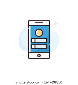 Icono de vector de inicio de sesión móvil. archivo EPS 10 de estilo ilustración