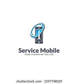 mobile logo design service vector template