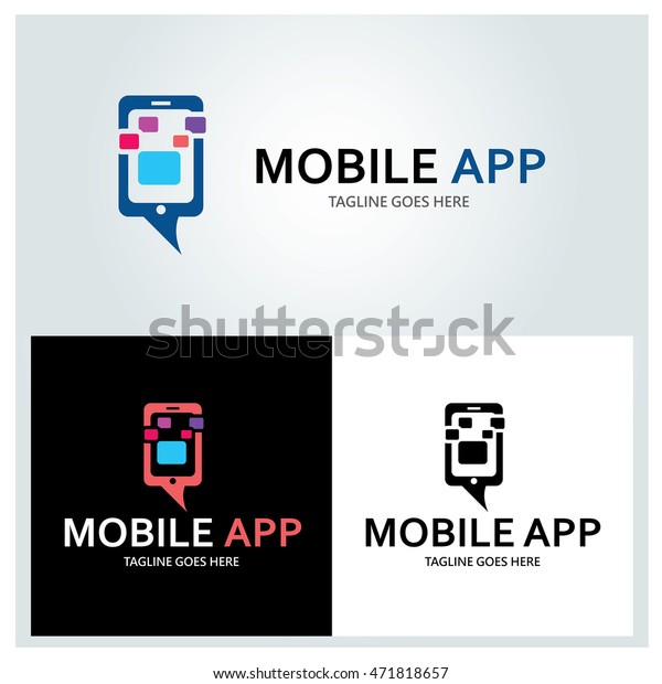 Mobiel Logo Ontwerp Sjabloon App Logo Stockvector Rechtenvrij