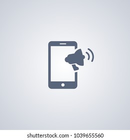 Mobile loudspeaker icon, vector best flat icon on white background , EPS 10
