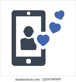Mobile love feedback Icon, Vector Graphics