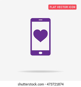 Mobile love icon. Vector concept illustration for design.